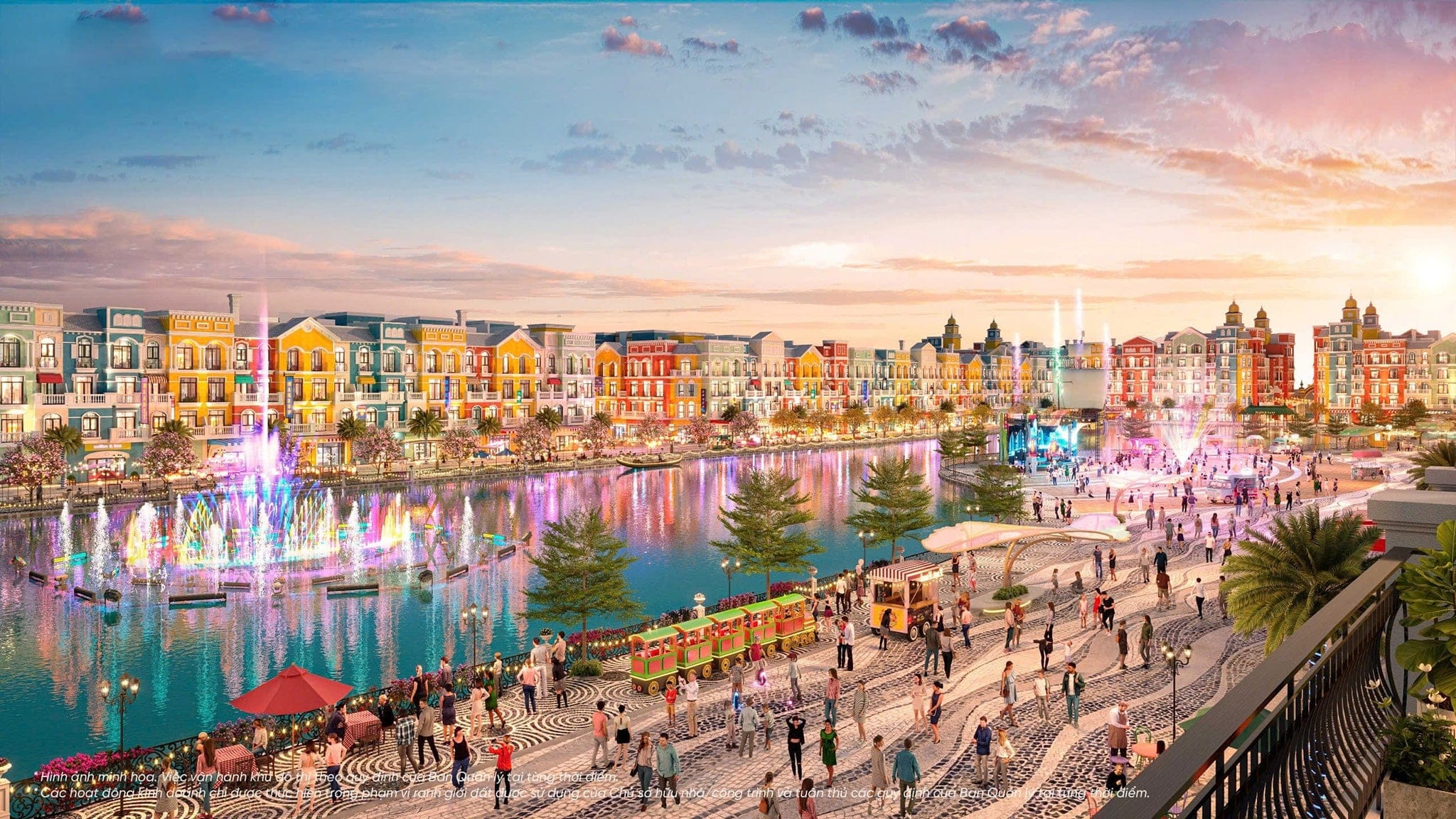 Phố đi bộ – Không gian giải trí sôi động, lung linh ánh đèn và nhạc nước, nơi hội tụ phong cách sống hiện đại bên vịnh biển Đà Nẵng.