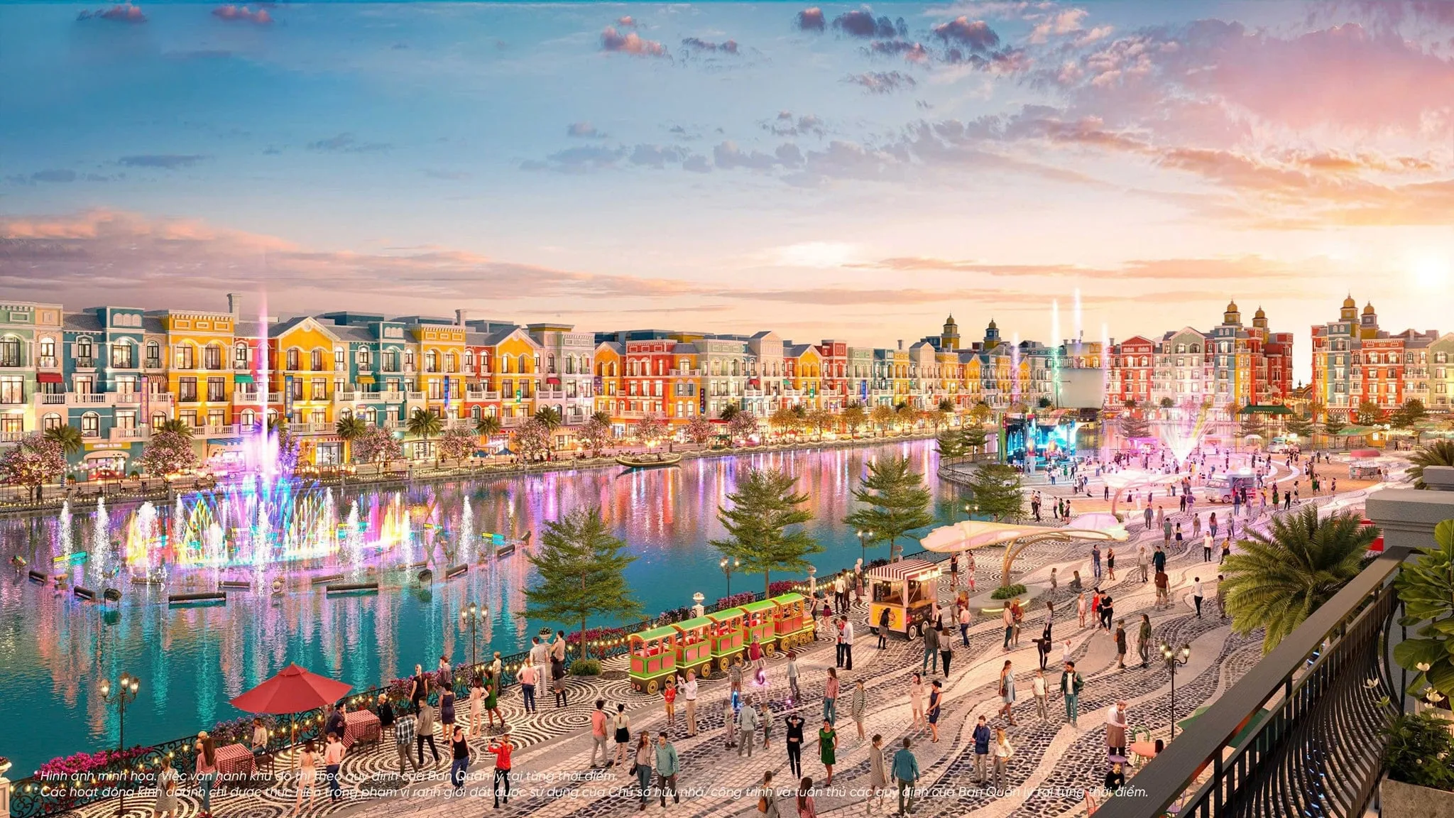 Phố đi bộ – Không gian giải trí sôi động, lung linh ánh đèn và nhạc nước, nơi hội tụ phong cách sống hiện đại bên vịnh biển Đà Nẵng.