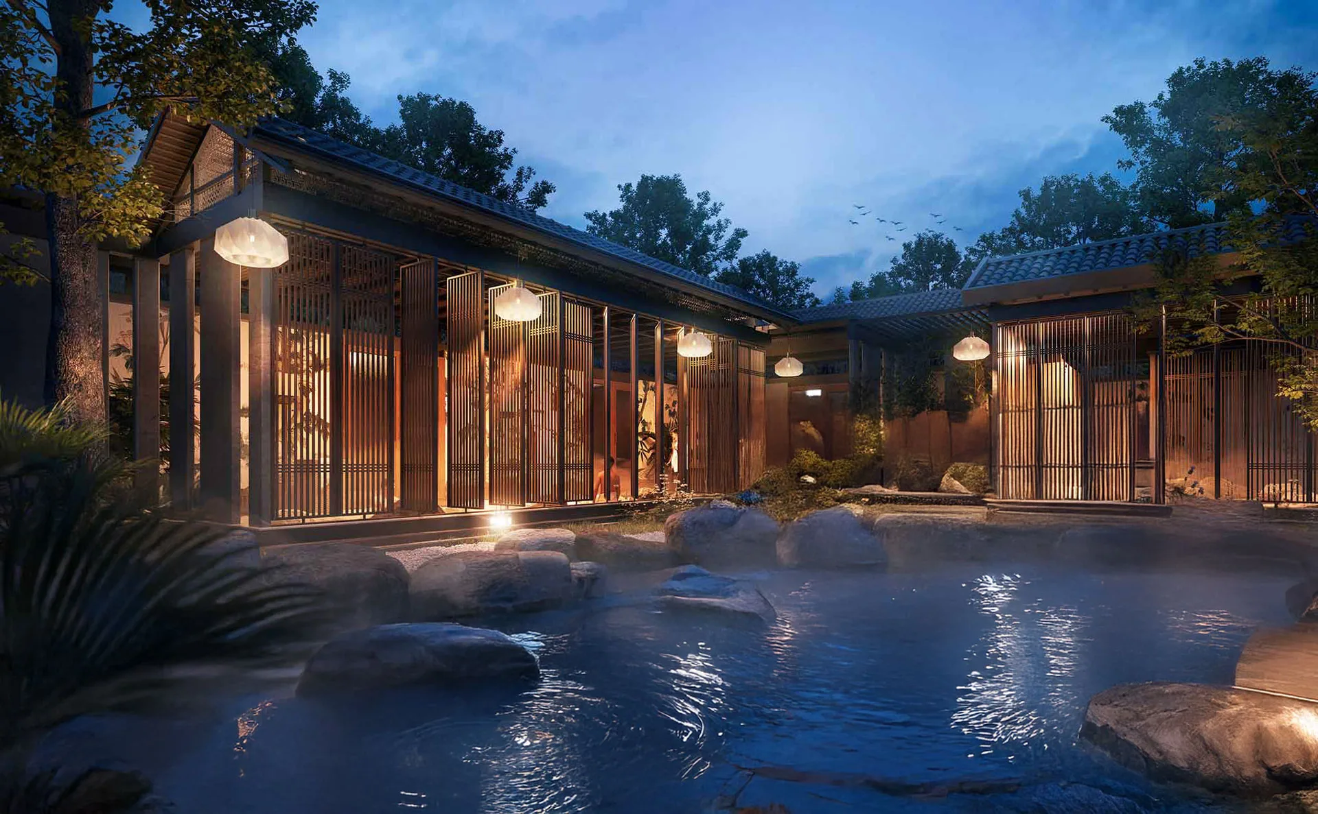 Phối cảnh tổ hợp Mikado Onsen Retreat (Ảnh minh họa)