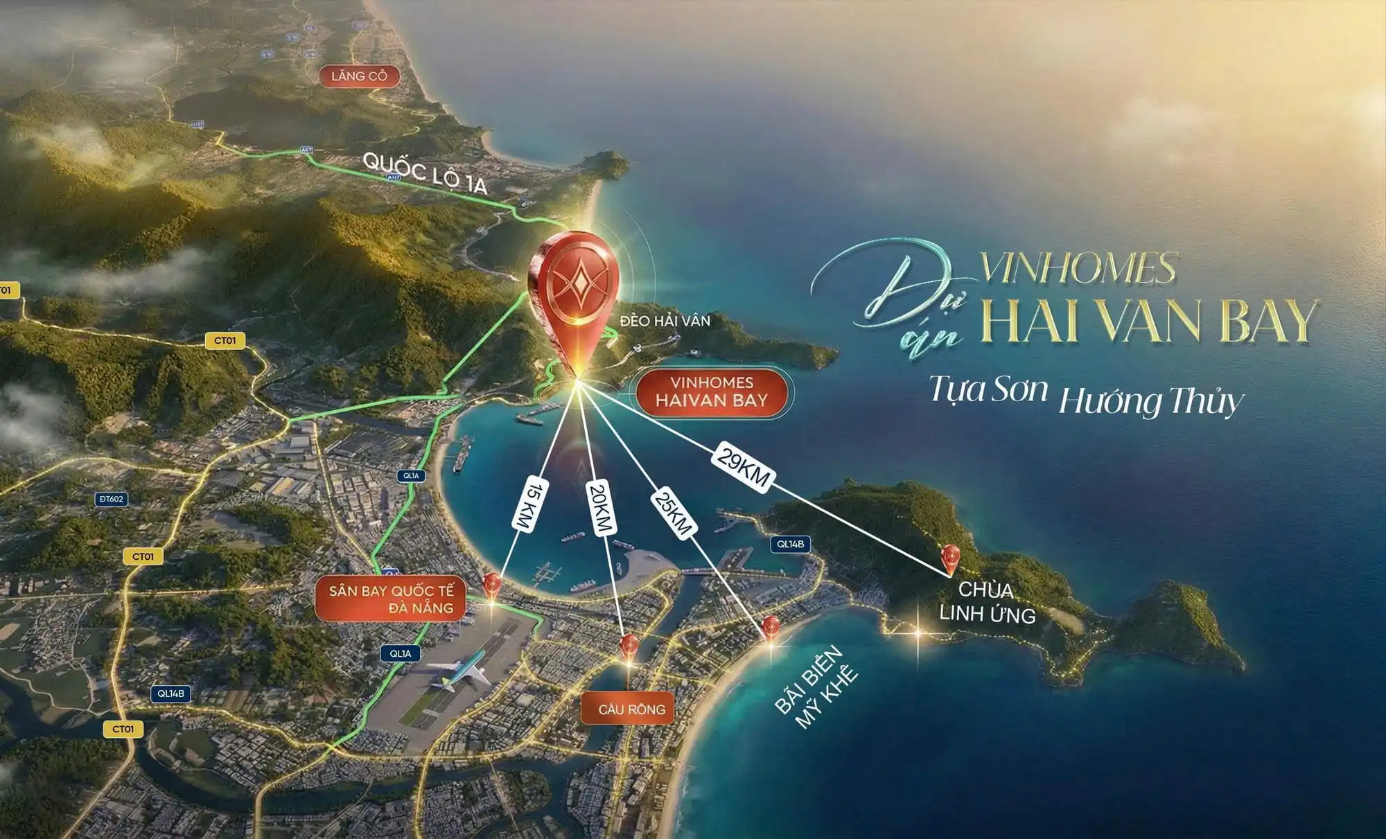 Kết nối vùng dự án khu đô thị nghỉ dưỡng Vinhomes Hải Vân Bay Kết nối vùng dự án khu đô thị nghỉ dưỡng Vinhomes Hải Vân Bay