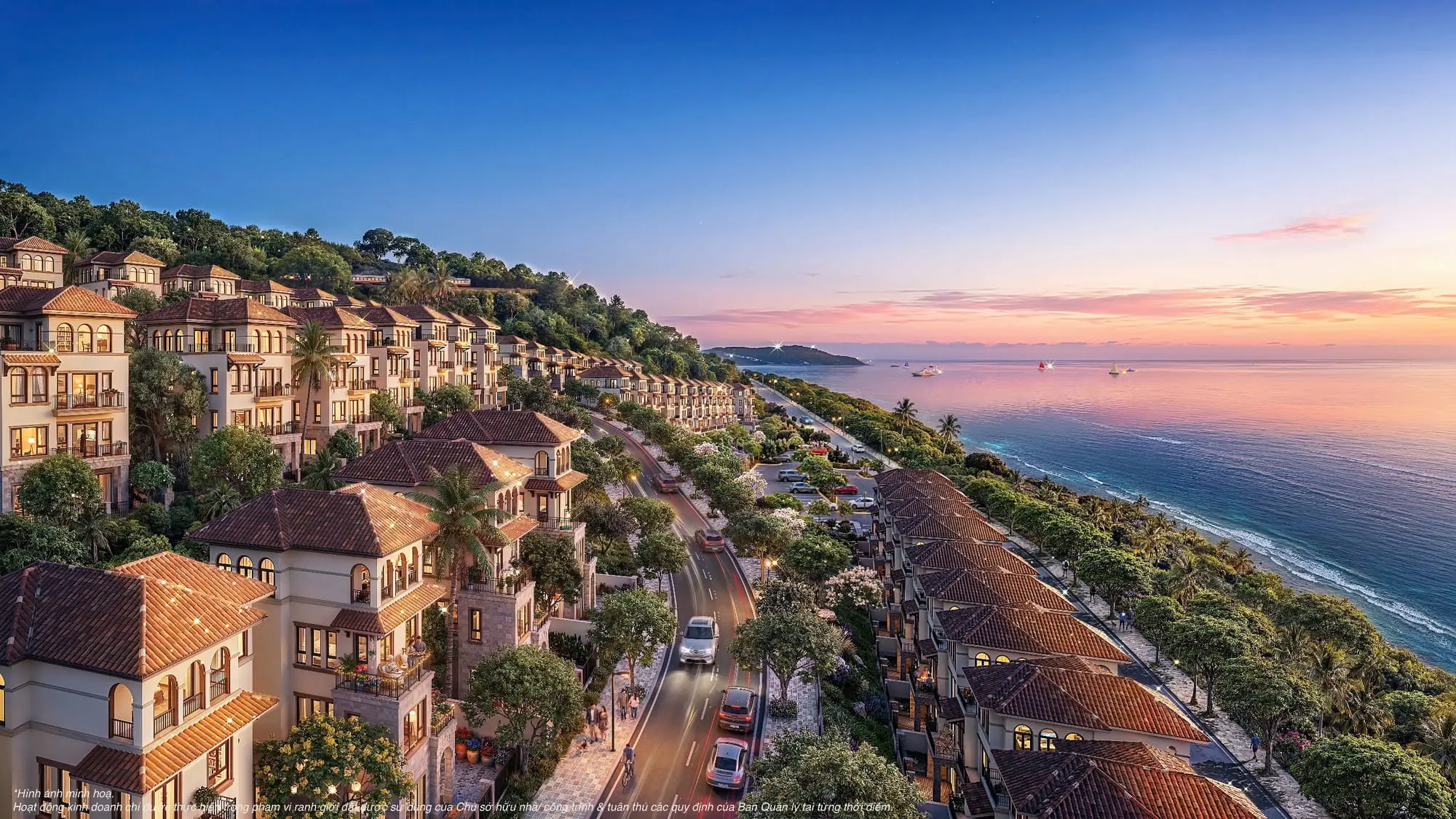 Phối cảnh dãy Biệt thự đơn lập tại Vinhomes Hải Vân Bay