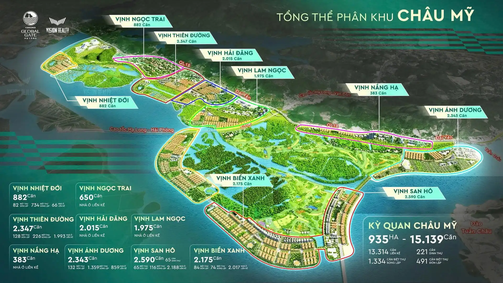 Các tiểu khu tại phân khu Châu Mỹ Các tiểu khu tại phân khu Châu Mỹ